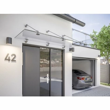 SCHULTE Vordach Glas Glasvordach VSG Echtglas Edelstahl Überdachung Türdach 1800x907 3 SCHULTE Vordach Glas Glasvordach VSG Echtglas Edelstahl Überdachung Türdach 1800x907