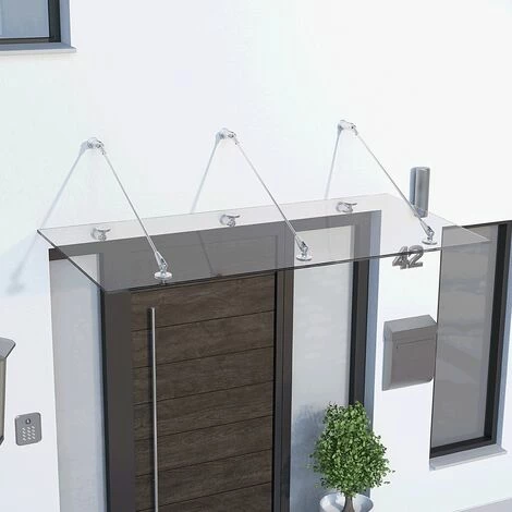 SCHULTE Vordach Glas Glasvordach VSG Echtglas Edelstahl Überdachung Türdach 1800x907 4 SCHULTE Vordach Glas Glasvordach VSG Echtglas Edelstahl Überdachung Türdach 1800x907 – Bild 2