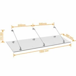 SCHULTE Vordach Glas Glasvordach VSG Echtglas Edelstahl Überdachung Türdach 1800x907 11 SCHULTE Vordach Glas Glasvordach VSG Echtglas Edelstahl Überdachung Türdach 1800x907 -SCHULTE Shop 11177439 5