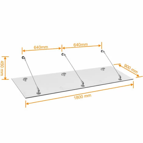 SCHULTE Vordach Glas Glasvordach VSG Echtglas Edelstahl Überdachung Türdach 1800x907 7 SCHULTE Vordach Glas Glasvordach VSG Echtglas Edelstahl Überdachung Türdach 1800x907 – Bild 5