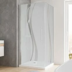 SCHULTE Duschkabine Dusche Drehtür Mit Seitenwand 90x90 Eckdusche Liane Chromoptik Echtglas