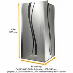 SCHULTE Duschkabine Dusche Drehtür Mit Seitenwand 90x90 Eckdusche Liane Chromoptik Echtglas 8 SCHULTE Duschkabine Dusche Drehtür Mit Seitenwand 90x90 Eckdusche Liane Chromoptik Echtglas -SCHULTE Shop 12359894 3