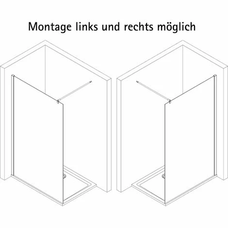 Duschwand MasterClass Walk In M8 Von Schulte, 8 Mm Sicherheitsglas (ESG) Klar Hell Inkl. Fixil Beschichtung, Montage Links Und Rechts Möglich, Profilfarbe: Chromoptik, 90 X 200 Cm 6 Duschwand MasterClass Walk In M8 Von Schulte, 8 Mm Sicherheitsglas (ESG) Klar Hell Inkl. Fixil Beschichtung, Montage Links Und Rechts Möglich, Profilfarbe: Chromoptik, 90 X 200 Cm – Bild 4