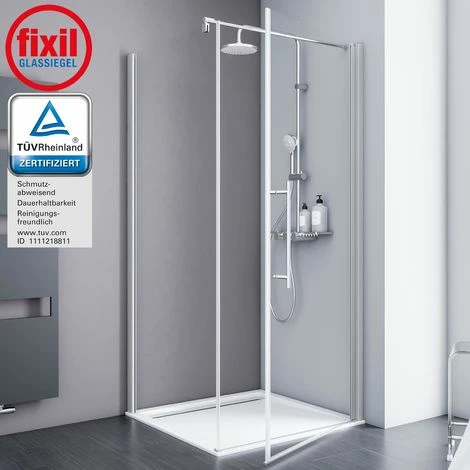 Duschkabine Alexa Style 2.0 Drehtür Inkl. Seitenwand Von Schulte, 5 Mm Sicherheitsglas (ESG) Klar Hell Inkl. Fixil Beschichtung, Profilfarbe: Alu Natur, Inkl. Stabilisationsbügel, 90 X 90 X 192 Cm 3 Duschkabine Alexa Style 2.0 Drehtür Inkl. Seitenwand Von Schulte, 5 Mm Sicherheitsglas (ESG) Klar Hell Inkl. Fixil Beschichtung, Profilfarbe: Alu Natur, Inkl. Stabilisationsbügel, 90 X 90 X 192 Cm