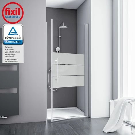 Duschtür Alexa Style 2.0 Drehtür In Nische Von Schulte, 5 Mm Sicherheitsglas (ESG) Dekor Depoli Light Inkl. Fixil Beschichtung, Profilfarbe: Alu Natur, 90 X 192 Cm 4 Duschtür Alexa Style 2.0 Drehtür In Nische Von Schulte, 5 Mm Sicherheitsglas (ESG) Dekor Depoli Light Inkl. Fixil Beschichtung, Profilfarbe: Alu Natur, 90 X 192 Cm – Bild 2