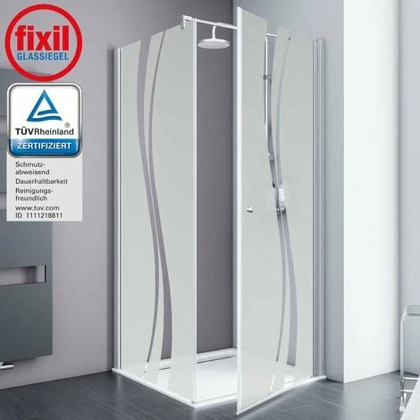 Duschkabine Alexa Style 2.0 Drehtür Inkl. Seitenwand Mit Dekor Von Schulte, 5 Mm Sicherheitsglas (ESG) Dekor Liane Inkl. Fixil Beschichtung, Profilfarbe: Alu Natur, 90 X 90 X 192 Cm 3 Duschkabine Alexa Style 2.0 Drehtür Inkl. Seitenwand Mit Dekor Von Schulte, 5 Mm Sicherheitsglas (ESG) Dekor Liane Inkl. Fixil Beschichtung, Profilfarbe: Alu Natur, 90 X 90 X 192 Cm