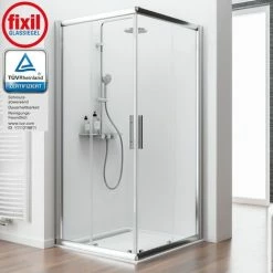 Duschkabine Kristall/Trend Eckeinstieg II Von Schulte, 6 Mm Sicherheitsglas (ESG) Klar Hell Inkl. Fixil Beschichtung, Profilfarbe: Chromoptik, 80 X 80 X 185 Cm