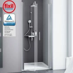 Duschtür Alexa Style 2.0 Pendeltür In Nische Von Schulte, 5 Mm Sicherheitsglas (ESG) Klar Hell Inkl. Fixil Beschichtung, Profilfarbe: Alu Natur, 90 X 192 Cm