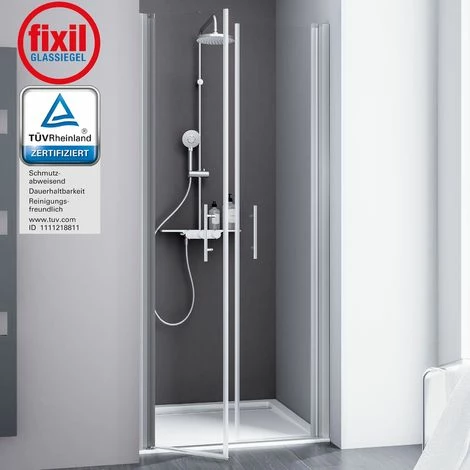 Duschtür Alexa Style 2.0 Pendeltür In Nische Von Schulte, 5 Mm Sicherheitsglas (ESG) Klar Hell Inkl. Fixil Beschichtung, Profilfarbe: Alu Natur, 90 X 192 Cm 3 Duschtür Alexa Style 2.0 Pendeltür In Nische Von Schulte, 5 Mm Sicherheitsglas (ESG) Klar Hell Inkl. Fixil Beschichtung, Profilfarbe: Alu Natur, 90 X 192 Cm