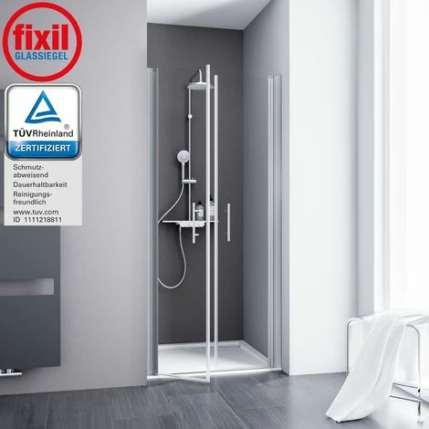 Duschtür Alexa Style 2.0 Pendeltür In Nische Von Schulte, 5 Mm Sicherheitsglas (ESG) Klar Hell Inkl. Fixil Beschichtung, Profilfarbe: Alu Natur, 90 X 192 Cm 4 Duschtür Alexa Style 2.0 Pendeltür In Nische Von Schulte, 5 Mm Sicherheitsglas (ESG) Klar Hell Inkl. Fixil Beschichtung, Profilfarbe: Alu Natur, 90 X 192 Cm – Bild 2