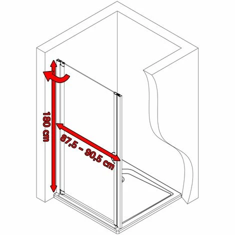 Duschtür Sunny Drehtür In Nische Von Schulte, 5 Mm Sicherheitsglas (ESG) Klar Hell, Profilfarbe: Alu Natur, 90 X 180 Cm 5 Duschtür Sunny Drehtür In Nische Von Schulte, 5 Mm Sicherheitsglas (ESG) Klar Hell, Profilfarbe: Alu Natur, 90 X 180 Cm – Bild 3