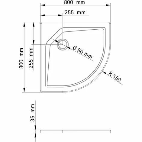 Duschwanne Aus Sanitär-Acryl Extra-flach Von Schulte, Inkl. Markenablauf (Durchmesser 9cm) Und Füße, Ohne Schürze, Höhenverstellbarkeit Ohne Schürze: 13 - 20 Cm, Rund Mit Einem Radius Von 55 Cm, Alpinweiß, 80 X 80 Cm 4 Duschwanne Aus Sanitär-Acryl Extra-flach Von Schulte, Inkl. Markenablauf (Durchmesser 9cm) Und Füße, Ohne Schürze, Höhenverstellbarkeit Ohne Schürze: 13 - 20 Cm, Rund Mit Einem Radius Von 55 Cm, Alpinweiß, 80 X 80 Cm – Bild 2