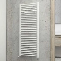 Badheizkörper Miami Von Schulte, Anschluss Unten Rechts/links Oder Elektrobetrieb Möglich, Alpinweiß, 50 X 121,5 Cm, 643 Watt Leistung