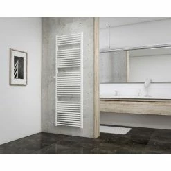 Badheizkörper München Spezial Von Schulte, Anschluss Unten Rechts/links, Seitlich Rechts/links Oder Elektrobetrieb Möglich, Alpinweiß, 60 X 177,5 Cm, 1032 Watt Leistung, Nabenabstand 90 Cm