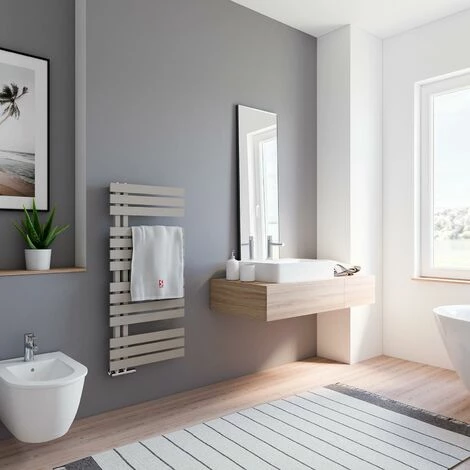 Schulte Badheizkörper Breda, Flacher Designheizkörper Mit Seitlich Versetztem Mittelanschluss, Stahl Pulverbeschichtet In Café Braun, 106 X 50 Cm 7 Schulte Badheizkörper Breda, Flacher Designheizkörper Mit Seitlich Versetztem Mittelanschluss, Stahl Pulverbeschichtet In Café Braun, 106 X 50 Cm – Bild 5