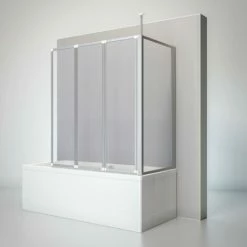 Schulte Duschwand Well Mit Seitenwand, 129 X 140 X 70 Cm, 3-teilig Faltbar, Kunstglas Tropfen-Dekor, Profilfarbe: Alunatur