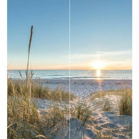 Schulte Duschrückwand Set über Eck, Sonnenuntergang Düne, 2 X 90x210 Cm, Wandverkleidung , Aluminiumverbundplatte, Fugenloser Fliesenersatz 4 Schulte Duschrückwand Set über Eck, Sonnenuntergang Düne, 2 X 90x210 Cm, Wandverkleidung , Aluminiumverbundplatte, Fugenloser Fliesenersatz – Bild 2