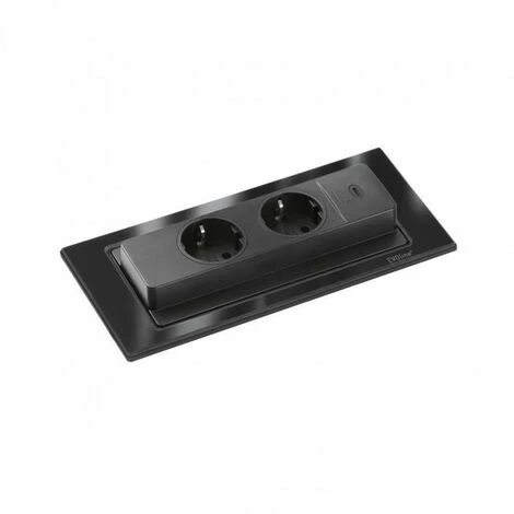 Schulte Steckdosenelement EVOLINE Backflip Glas schwarz, 2 Steckdosen, 1 USB Typ C 417577 Schulte Steckdosenelement EVOLINE Backflip Glas Schwarz, 2 Steckdosen, 1 USB Typ C 417577 -SCHULTE Shop 37827544 2