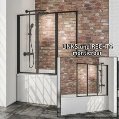 Schulte Badewannenaufsatz 3-teilig, Zur Klebemontage Ohne Bohren, Sicherheitsglas ESG Klar Hell, Profilfarbe: Matt Schwarz 8 Schulte Badewannenaufsatz 3-teilig, Zur Klebemontage Ohne Bohren, Sicherheitsglas ESG Klar Hell, Profilfarbe: Matt Schwarz -SCHULTE Shop 38039418 3