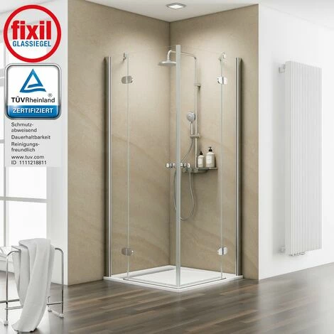 Schulte MasterClass Set Eckeinstieg Drehtür Und Extra-flache Duschwanne, Chromoptik, 6mm Sicherheitsglas Inkl, Fixil-Glassiegel, Größe: 200x90x90cm 4 Schulte MasterClass Set Eckeinstieg Drehtür Und Extra-flache Duschwanne, Chromoptik, 6mm Sicherheitsglas Inkl, Fixil-Glassiegel, Größe: 200x90x90cm – Bild 2