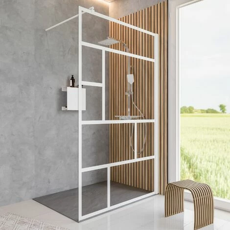 Schulte Walk In Dusche Alexa Style 2.0, ESG Sicherheitsglas Dekor Atelier, Profilfarbe: Mattweiß, Größe 100 X 200 Cm 3 Schulte Walk In Dusche Alexa Style 2.0, ESG Sicherheitsglas Dekor Atelier, Profilfarbe: Mattweiß, Größe 100 X 200 Cm