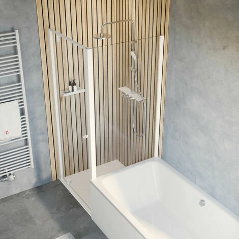 Schulte Duschkabine Drehtür Inkl. Verkürzte Seitenwand Trend 2.0, Größe: 90 X 90 Cm, Höhe 200 Cm, Profilfarbe: Mattweiß, Sicherheitsglas: Klar Hell 3 Schulte Duschkabine Drehtür Inkl. Verkürzte Seitenwand Trend 2.0, Größe: 90 X 90 Cm, Höhe 200 Cm, Profilfarbe: Mattweiß, Sicherheitsglas: Klar Hell