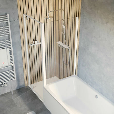 Schulte Duschkabine Drehtür Inkl. Verkürzte Seitenwand Trend 2.0, Größe: 90 X 90 Cm, Höhe 200 Cm, Profilfarbe: Mattweiß, Sicherheitsglas: Klar Hell 4 Schulte Duschkabine Drehtür Inkl. Verkürzte Seitenwand Trend 2.0, Größe: 90 X 90 Cm, Höhe 200 Cm, Profilfarbe: Mattweiß, Sicherheitsglas: Klar Hell – Bild 2