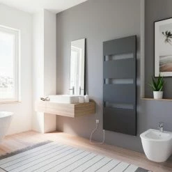 Schulte Heizkörper* Turin Befüllt, Inkl. Heizstab Und Befüllung, Größe: 154 X 60 Cm, Farbe: Anthrazit, Heizstab 1 Links