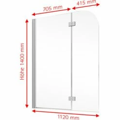 Schulte Badewannaufsatz Hamburg 2-teilig Zum Kleben, Profilfarbe: Alu Naur, Sicherheitsglas Klar Hell, Größe: 112 X 140 Cm 8 Schulte Badewannaufsatz Hamburg 2-teilig Zum Kleben, Profilfarbe: Alu Naur, Sicherheitsglas Klar Hell, Größe: 112 X 140 Cm -SCHULTE Shop 64157094 3