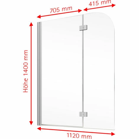 Schulte Badewannaufsatz Hamburg 2-teilig Zum Kleben, Profilfarbe: Alu Naur, Sicherheitsglas Klar Hell, Größe: 112 X 140 Cm 5 Schulte Badewannaufsatz Hamburg 2-teilig Zum Kleben, Profilfarbe: Alu Naur, Sicherheitsglas Klar Hell, Größe: 112 X 140 Cm – Bild 3