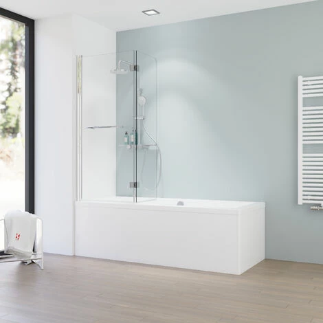 Schulte Badewannenfaltwand 2-teilig Inkl. Handtuchhalter New Style, ESG Sicherheitsglas 5 Mm Klar Hell Inkl. Fixil-Beschichtung, 112 X 150 Cm, Profilfarbe: Chromoptik 3 Schulte Badewannenfaltwand 2-teilig Inkl. Handtuchhalter New Style, ESG Sicherheitsglas 5 Mm Klar Hell Inkl. Fixil-Beschichtung, 112 X 150 Cm, Profilfarbe: Chromoptik