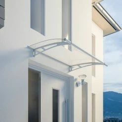 SCHULTE Vordach Haustürdach Stahl Weiß Acrylglas Klar 1500x950 Überdachung Türdach