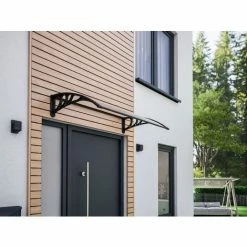 SCHULTE Vordach Haustürdach Erweiterbar Polycarbonat Klar Schwarze Wandhalterung Überdachung