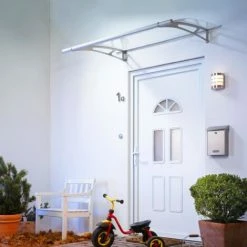 SCHULTE Vordach 1500x950 Haustürdach Edelstahl Acrylglas Klar Überdachung Türdach -SCHULTE Shop 6826711 4