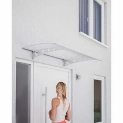 SCHULTE Vordach Haustürdach Polycarbonat Klar Verzinkt 1200x800 Überdachung Türdach