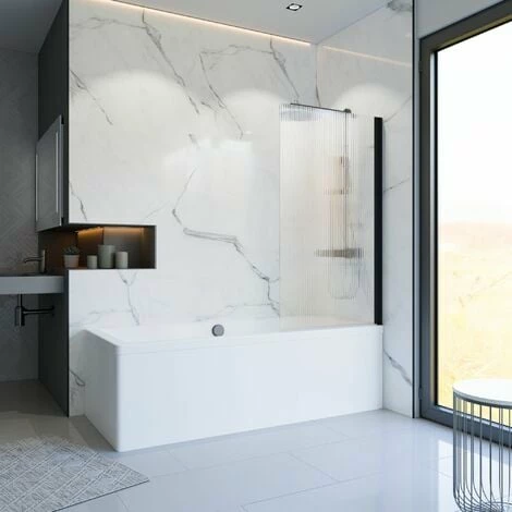 Schulte Badewannenfaltwand 1-teilig, 4mm Sicherheitsglas Ohne Beschichtung, Profilfarbe: Mattschwarz 3 Schulte Badewannenfaltwand 1-teilig, 4mm Sicherheitsglas Ohne Beschichtung, Profilfarbe: Mattschwarz