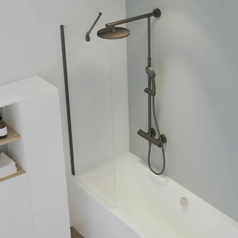 Schulte Badewannenaufsatz Feststehend, 5mm Sicherheitsglas ESG Klar Hell, Größe: 70 X 140 Cm, Profilfarbe: Mattschwarz 3 Schulte Badewannenaufsatz Feststehend, 5mm Sicherheitsglas ESG Klar Hell, Größe: 70 X 140 Cm, Profilfarbe: Mattschwarz