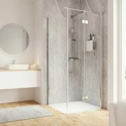 Schulte Drehfalttür Mit Seitenwand Garant 2.0, 6 Mm ESG Sicherheitsglas Klar Hell, Profilfarbe: Alu Natur, Größe 90 X 90 X 200 Cm, Anschlag Links