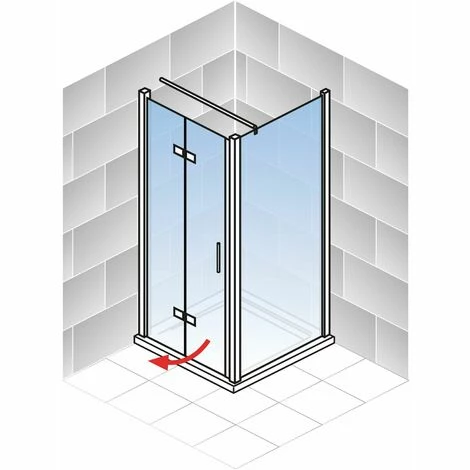 Schulte Drehfalttür Mit Seitenwand Garant 2.0, 6 Mm ESG Sicherheitsglas Klar Hell, Profilfarbe: Alu Natur, Größe 90 X 90 X 200 Cm, Anschlag Links 5 Schulte Drehfalttür Mit Seitenwand Garant 2.0, 6 Mm ESG Sicherheitsglas Klar Hell, Profilfarbe: Alu Natur, Größe 90 X 90 X 200 Cm, Anschlag Links – Bild 3