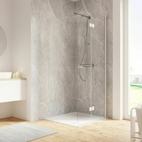 Schulte Duschwand Walk In mit Dreh-Falt- Element, 6 mm ESG Sicherheitsglas Klar hell, Profilfarbe: Alu Natur, Größe: 100 x 200 cm, Anschlag rechts Schulte Duschwand Walk In Mit Dreh-Falt- Element, 6 Mm ESG Sicherheitsglas Klar Hell, Profilfarbe: Alu Natur, Größe: 100 X 200 Cm, Anschlag Rechts -SCHULTE Shop 71990859 1