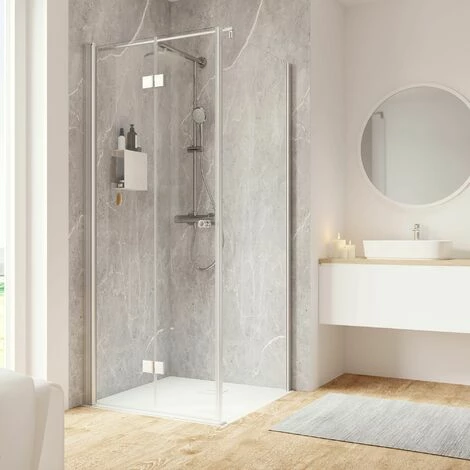 Schulte Drehfalttür Mit Seitenwand Garant 2.0, 6 Mm ESG Sicherheitsglas Klar Hell, Profilfarbe: Alu Natur, Größe 90 X 90 X 200 Cm, Anschlag Rechts 3 Schulte Drehfalttür Mit Seitenwand Garant 2.0, 6 Mm ESG Sicherheitsglas Klar Hell, Profilfarbe: Alu Natur, Größe 90 X 90 X 200 Cm, Anschlag Rechts