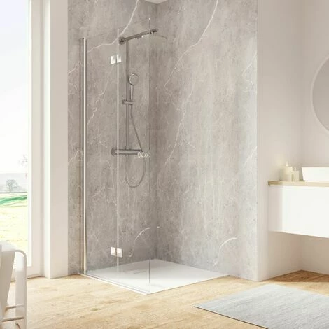 Schulte Duschwand Walk In Mit Dreh-Falt- Element, 6 Mm ESG Sicherheitsglas Klar Hell, Profilfarbe: Chromoptik, Größe: 100 X 200 Cm, Anschlag Links 3 Schulte Duschwand Walk In Mit Dreh-Falt- Element, 6 Mm ESG Sicherheitsglas Klar Hell, Profilfarbe: Chromoptik, Größe: 100 X 200 Cm, Anschlag Links